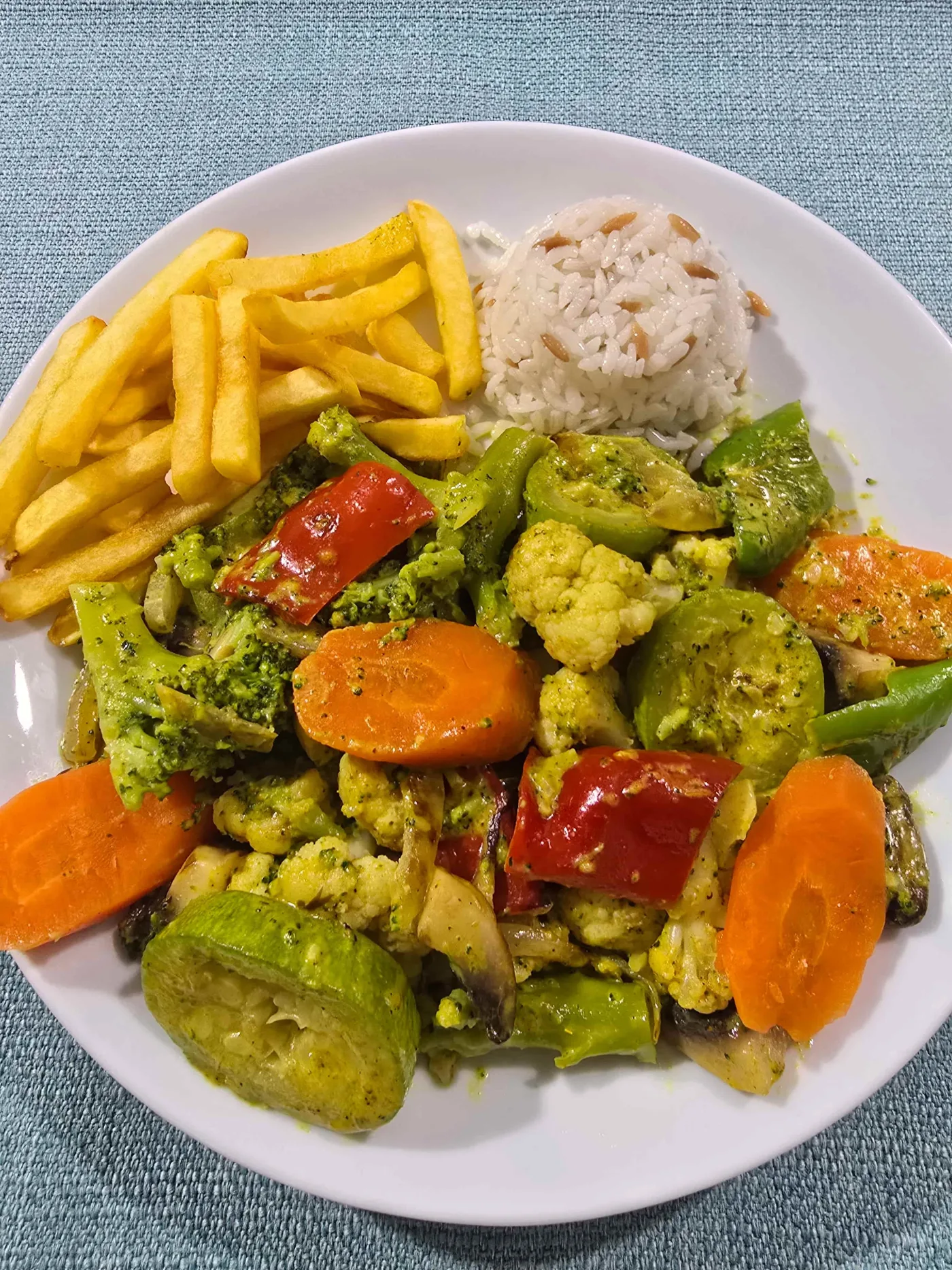 Овощи с соусом карри